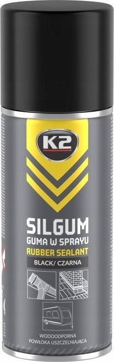 K2 RUBBER SPRAY COATING SILGUM black 400 ML auto kopšanai