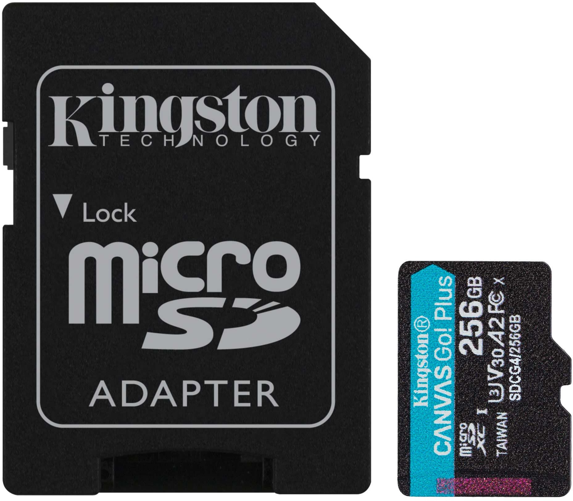 Kingston | Canvas Go! Plus | 256 GB | microSD | Flash memory class Class 10, UHS-I, U3, V30, A2 atmiņas karte
