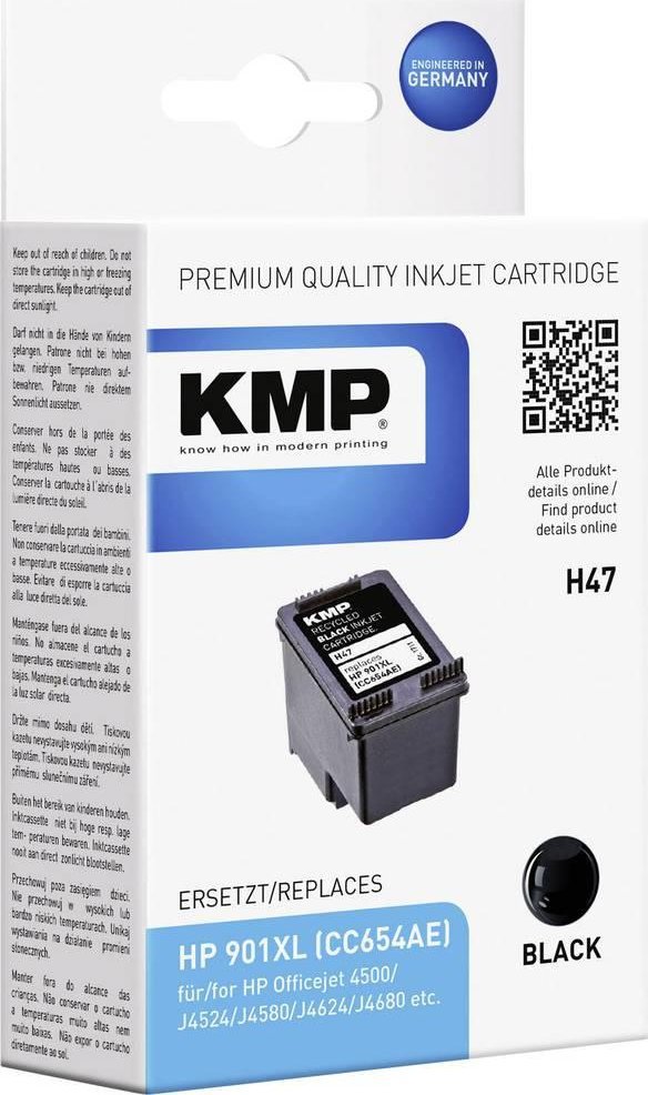KMP H47 ink cartridge black comp. to HP CC 654 AE No. 901XL