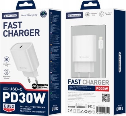 Ladowarka Jellico EU53 Sieciowa 1x USB-C