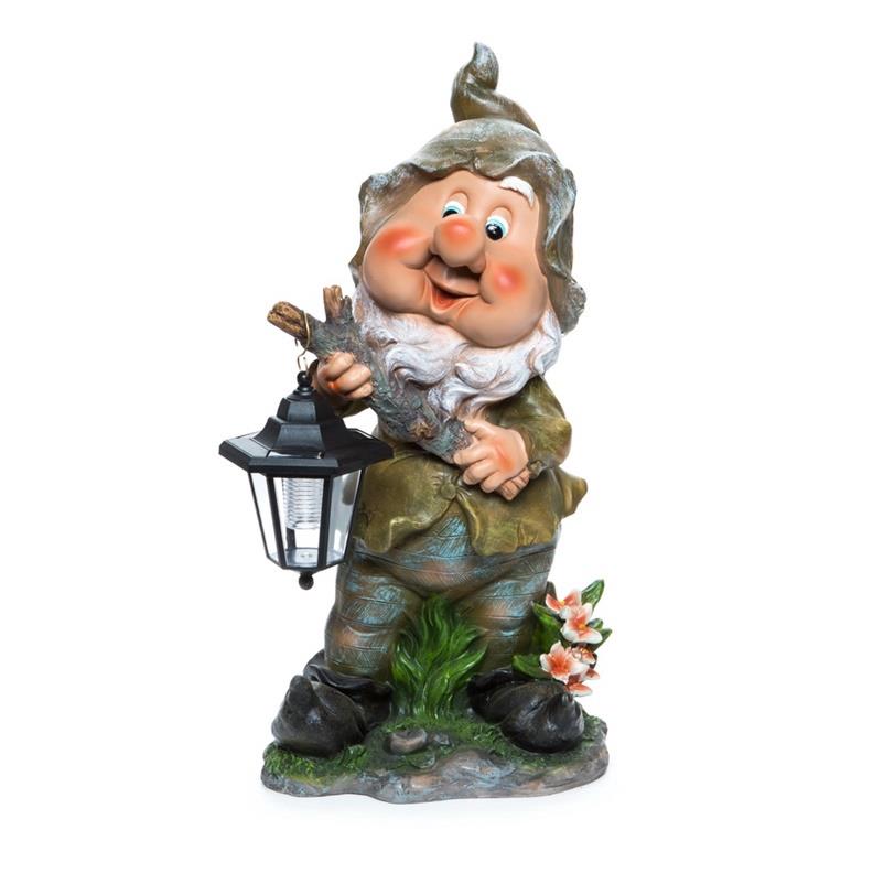 DECOR DWARF W LANTERN 34X22.4X56CM