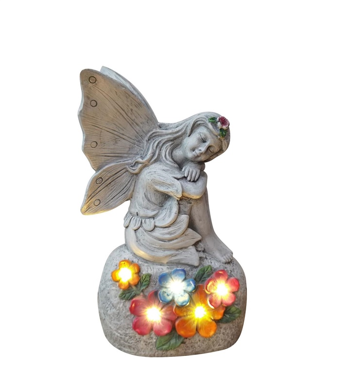 DECORATION FAIRY ON STONE 14.8X11