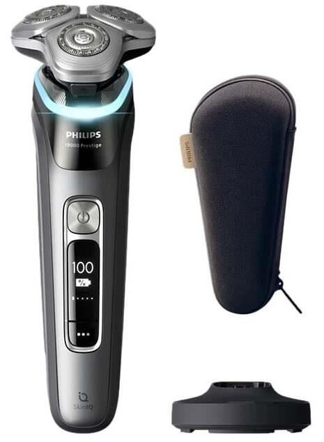 Jaunums! PHILIPS i9000 Prestige Ultra Elektroskuveklis mitrai/sausai skūšanai (lādējams), Tumšs šīferis XP9202/10