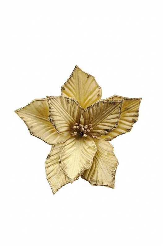 FLOWER ARTIFICIAL POINSETTIA GOLD D26CM HH251175