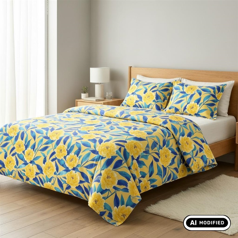 BEDDING COVER SET FLORA 100PES 160X200CM