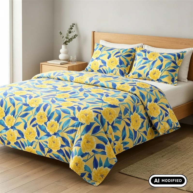 BEDDING COVER SET FLORA 100PES 200X220CM