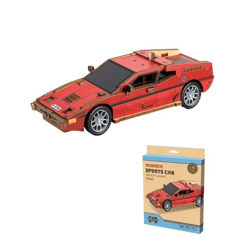 TOY WOODEN 3D PUZZLE RED CAR