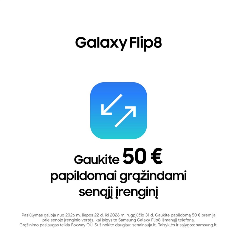 Samsung Galaxy Z Flip8 17.5 cm (6.9") Dual SIM 5G USB Type-C 12 GB 512 GB 4300 mAh Graphite Mobilais Telefons