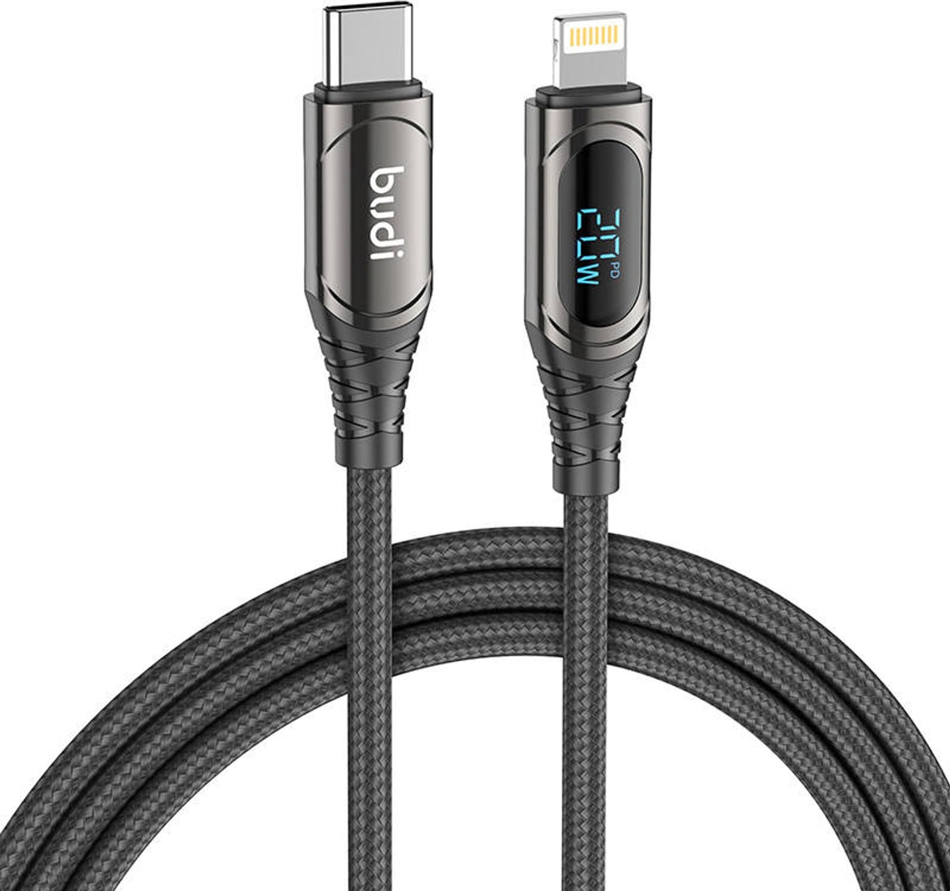iPhone cable Budi 1.5m 20W (black) aksesuārs