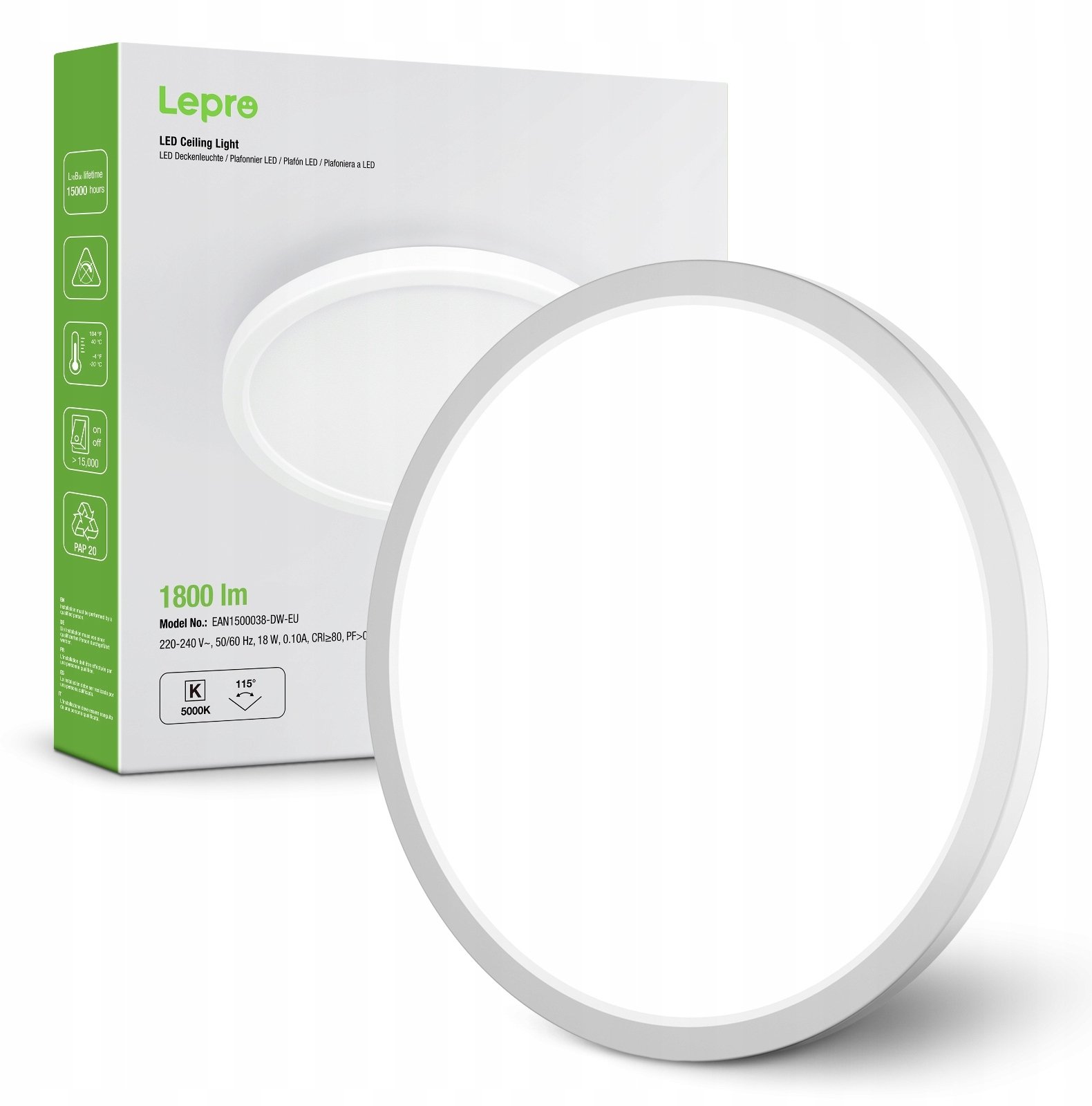 Lampa sufitowa Belideco Lepro 1500038 18W