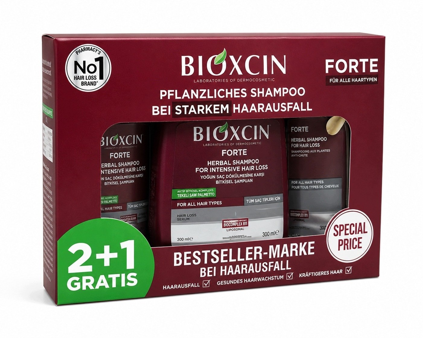 Bioxsine BIOXCIN Forte Zestaw szamponow ziolowych