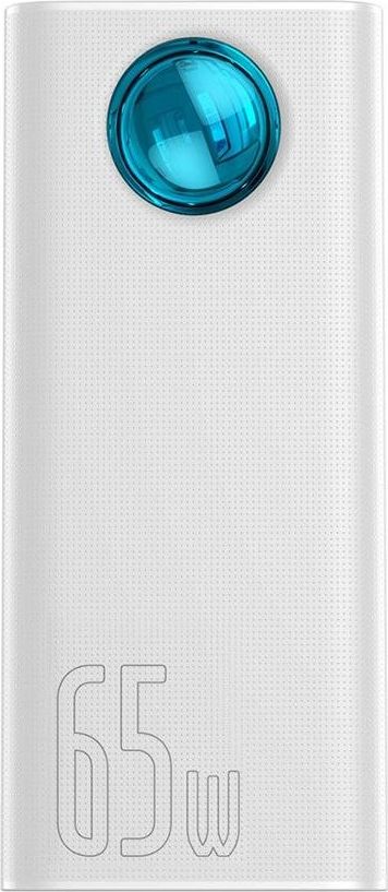 Baseus Amblight 30000mAh, 4xUSB, USB-C, 65W (white) Powerbank, mobilā uzlādes iekārta