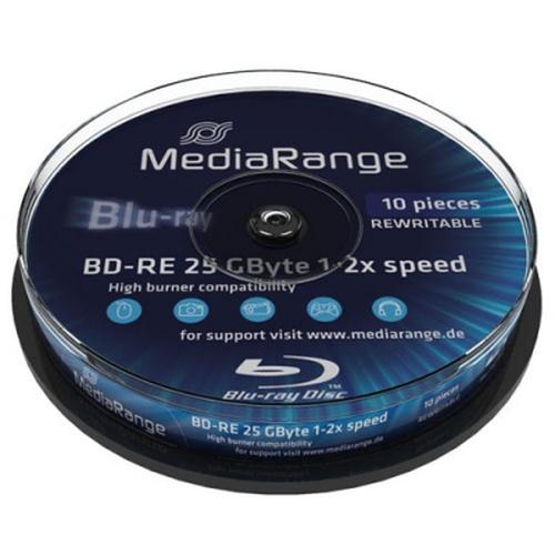 MediaRange Bluray 25GB 10pcs BD-RE Spindel 2x matricas