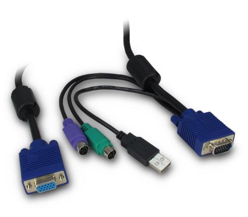 Inter-Tech 88887250 KVM cable Black, Blue 3 m 4260455643559 88887250 (4260455643559)