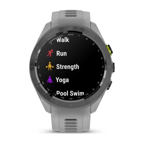 Garmin Approach S70 - 42 mm 3.05 cm (1.2") AMOLED Digital 390 x 390 pixels Touchscreen Grey Wi-Fi GPS (satellite) 753759323646 010-0274 Viedais pulkstenis, smartwatch