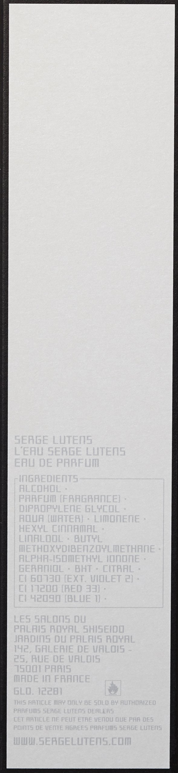 SERGE LUTENS L`Eau Unisex EDP spray