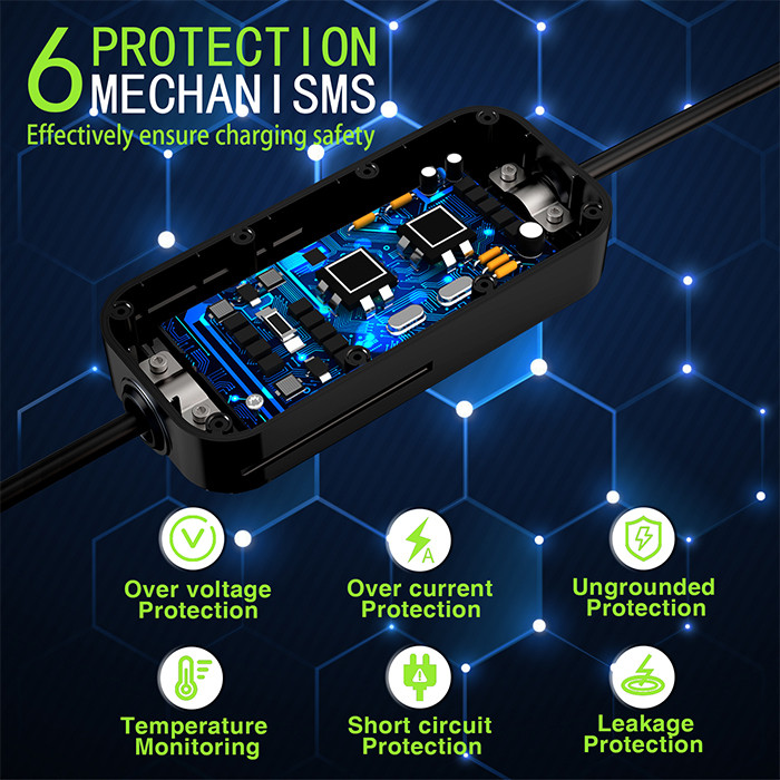 Qoltec Mobile EV Charger 2-in-1 Type2 | 7kW | 230V | CEE 5 PIN auto akumulatoru lādētājs