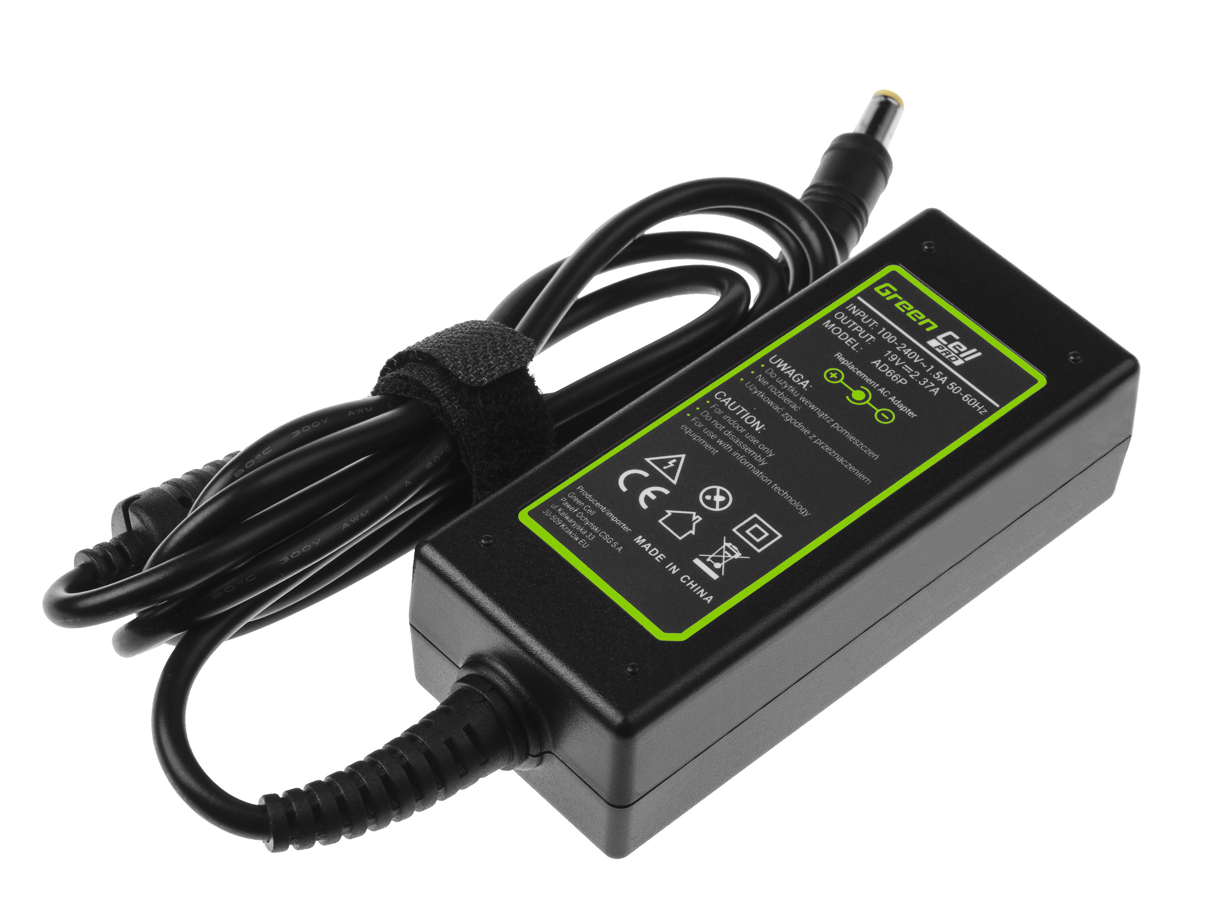 Green Cell PRO Charger / AC Adapter 19V 2.37A 45W for Acer Aspire E5-511 E5-521 E5-573 E5-573G portatīvo datoru lādētājs