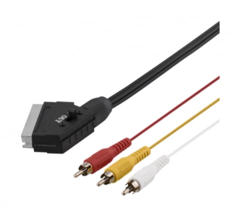 Video cable SCART 3xRCA 2m black