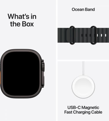 Watch Ultra 2 (2024) 49mm Black Titanium/Black Ocean Band MX4P3EL/A (195949583193) Viedais pulkstenis, smartwatch