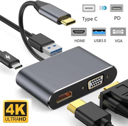 4in1 Adapter converter USB-C to HUB