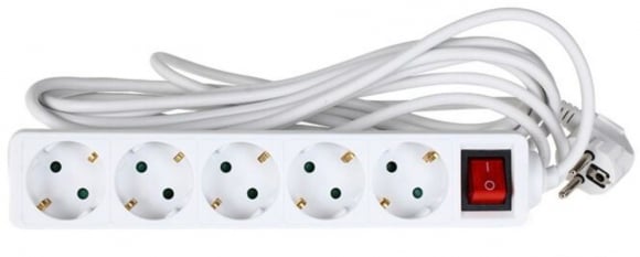 5-Socket Extension Lead 5m 3Gx1.0mm