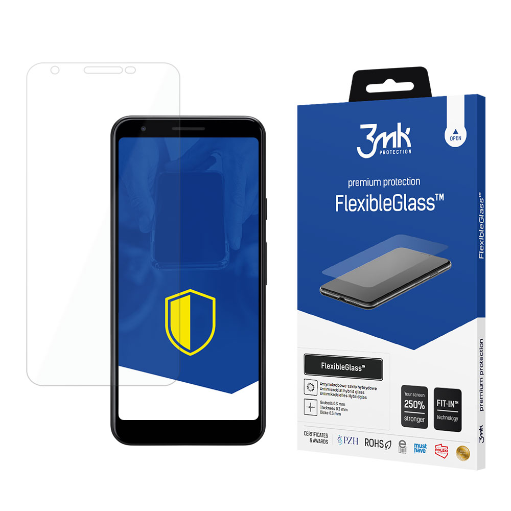 3MK FLEXIBLE GLASS GOOGLE PIXEL 3A HYBRID GLASS aizsardzība ekrānam mobilajiem telefoniem