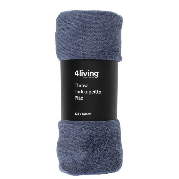 Pleds 4Living Gert 125x150cm tumsi zils 624260 Gultas veļa