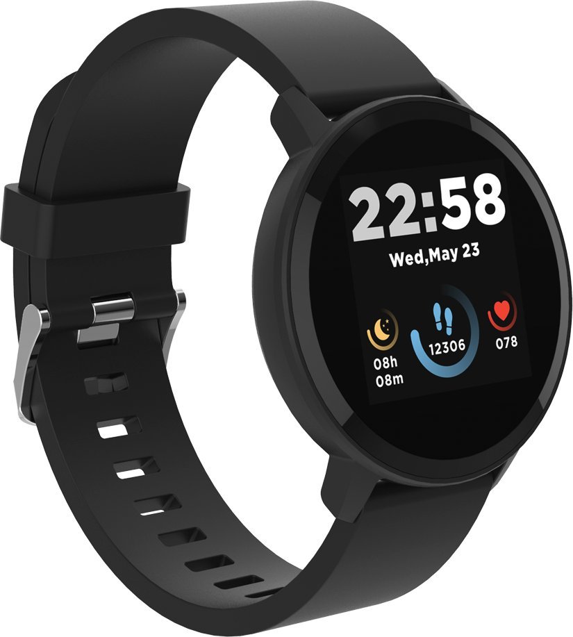 Smart watch, 1.3inches IPS full touch screen, Round watch, IP68 waterproof, multi-sport mode, BT5.0, compatibility with iOS and android, bla Viedais pulkstenis, smartwatch Smart watch, 1.3inches IPS full touch screen, Round watch, IP68 waterproof, multi-sport mode, BT5.0, compatibility with iOS and android, bla Viedais pulkstenis, smartwatch