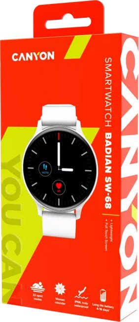 Canyon Smartwatch Badian   SW-68 silver/white  45mm  DE retail Viedais pulkstenis, smartwatch