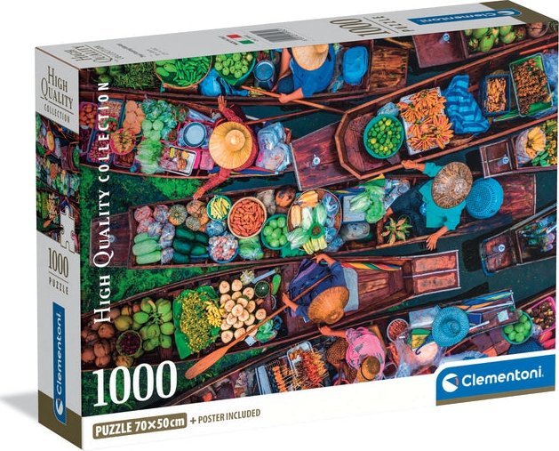 Clementoni Puzzle Compact Thai Floating Market 1000 pieces (39932) puzle, puzzle
