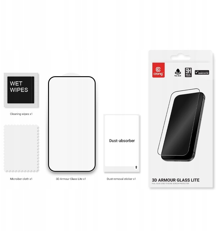 Crong Szklo hartowane Crong 3D Armour Glass Lite do Google Pixel 10a CRG986 (5904310708074) aizsardzība ekrānam mobilajiem telefoniem