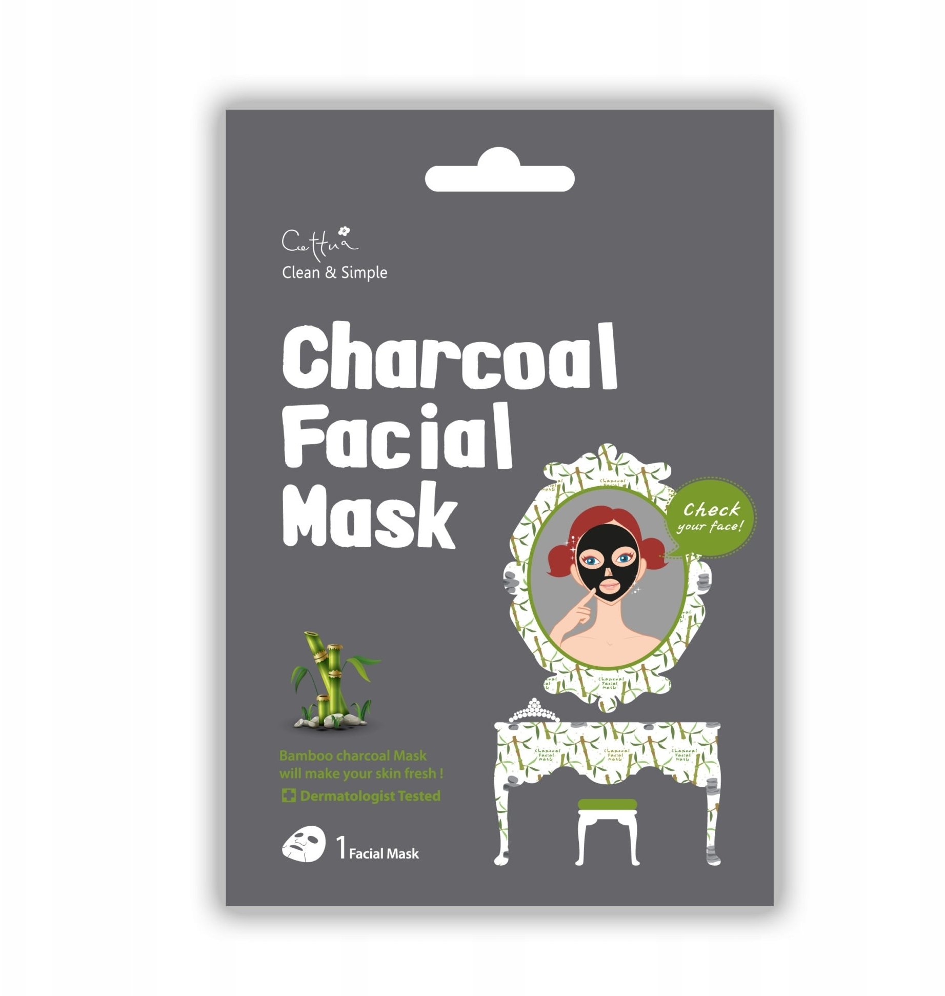 Cettua Charcoal  Eliminates Impurities  Sheet Mask