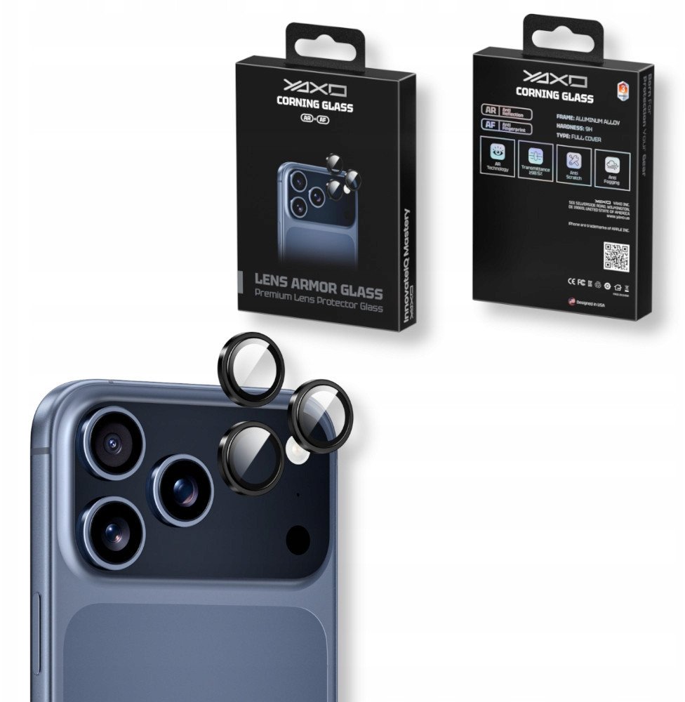 YAXO Szklo ochronne na obiektyw Lens Armor Glass iPhone 17 Pro / Pro Max YAX-SM-SG-3 (850071919523) aizsardzība ekrānam mobilajiem telefoniem YAXO Szklo ochronne na obiektyw Lens Armor Glass iPhone 17 Pro / Pro Max YAX-SM-SG-3 (850071919523) aizsardzība ekrānam mobilajiem telefoniem