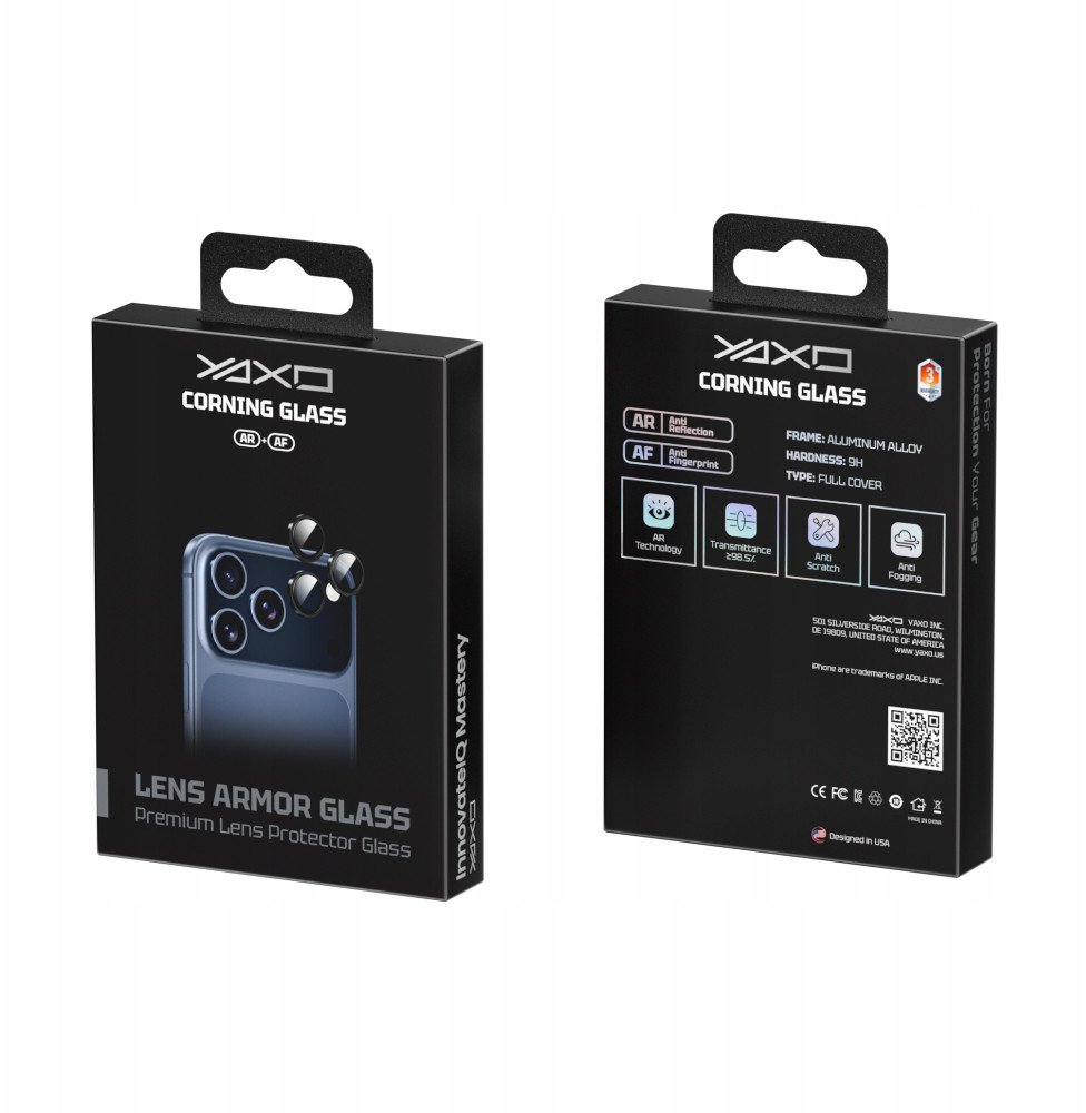 YAXO Szklo ochronne na obiektyw Lens Armor Glass iPhone 17 Pro / Pro Max YAX-SM-SG-3 (850071919523) aizsardzība ekrānam mobilajiem telefoniem YAXO Szklo ochronne na obiektyw Lens Armor Glass iPhone 17 Pro / Pro Max YAX-SM-SG-3 (850071919523) aizsardzība ekrānam mobilajiem telefoniem