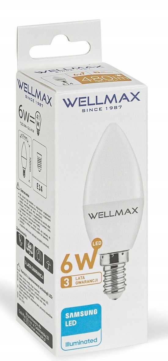 Wellmax Zarowka LED 6W E14 Swieczka