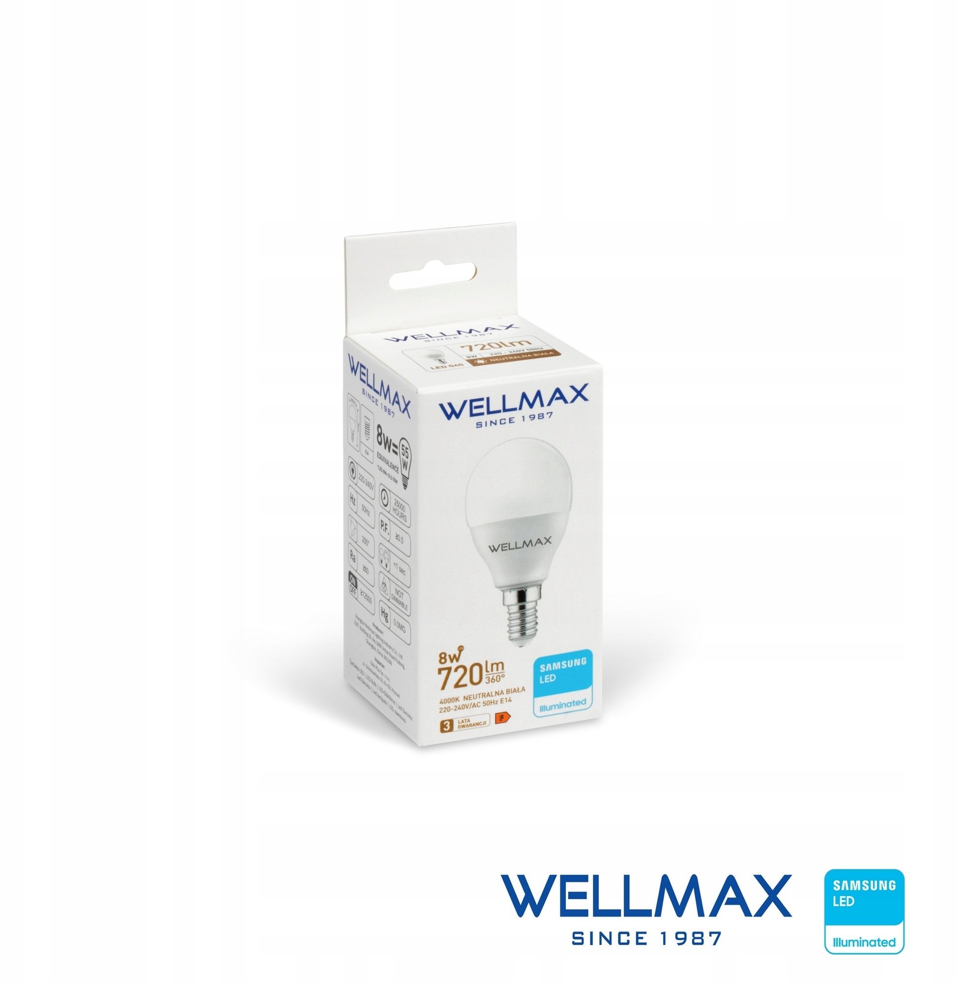 Wellmax Zarowka LED 8W E14 Kulka
