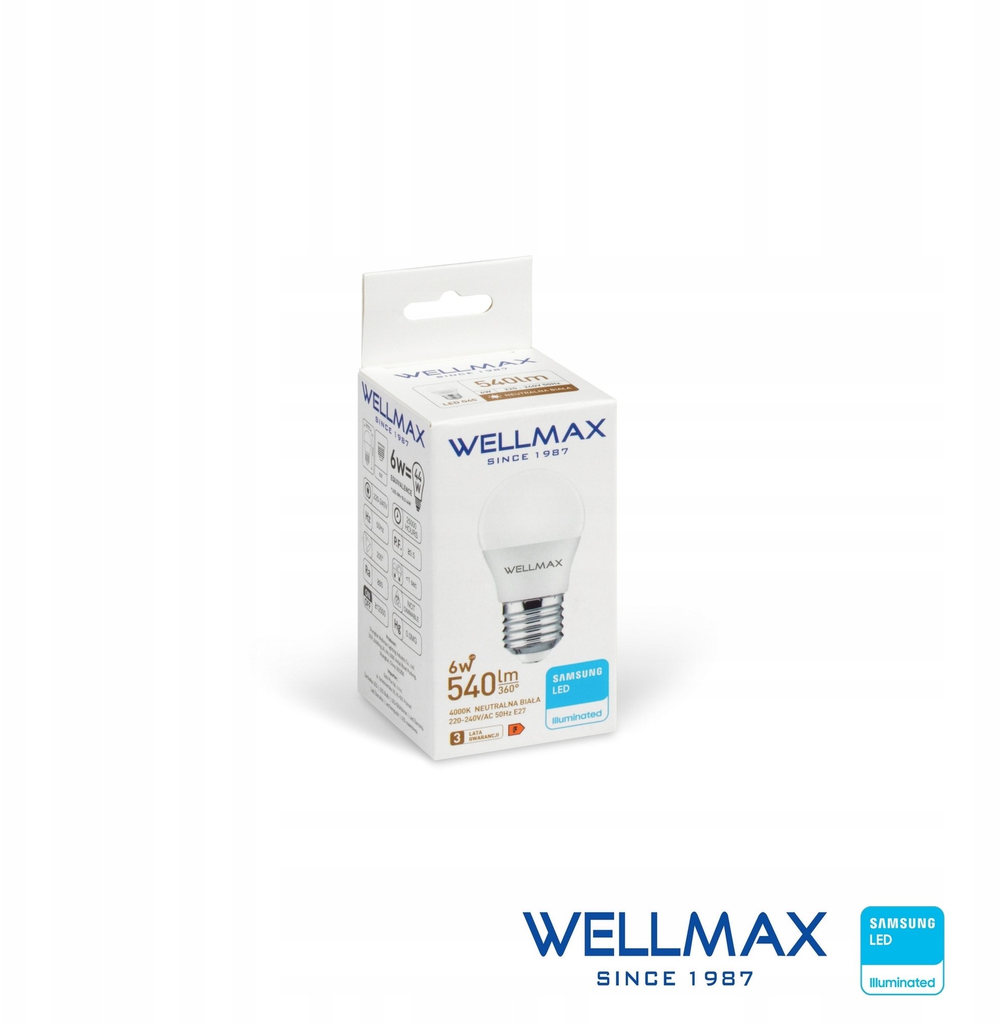 Wellmax Zarowka LED 6W E27 Kulka
