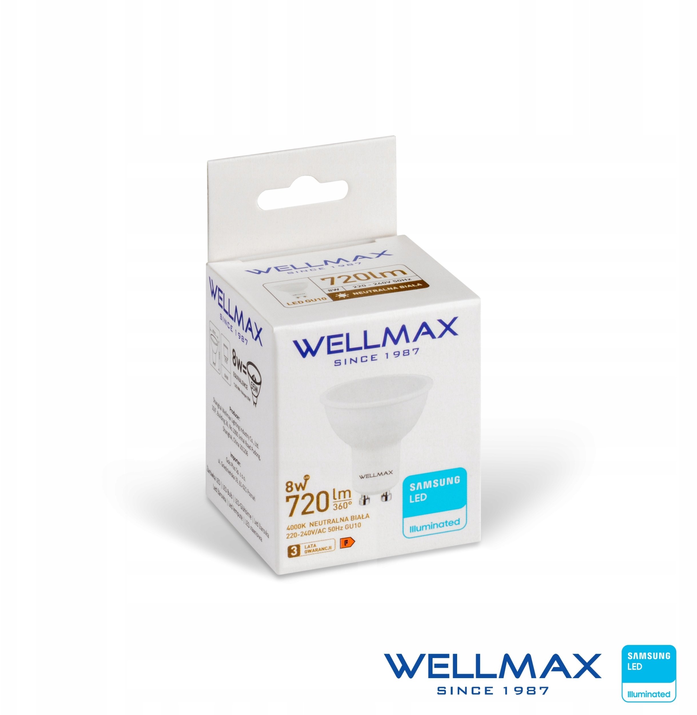 Wellmax Zarowka LED GU10 8W 90lm/W