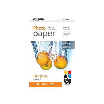 ColorWay High Glossy Photo Paper, 10x15, 200 g/m2, 50 sheets foto papīrs