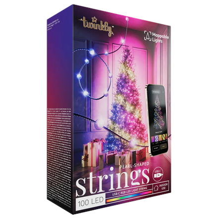 Twinkly Candies LED Christmas tree lights TWKP100RGB-T 6 m 100 pearl-shaped lights Ziemassvētku lampiņas