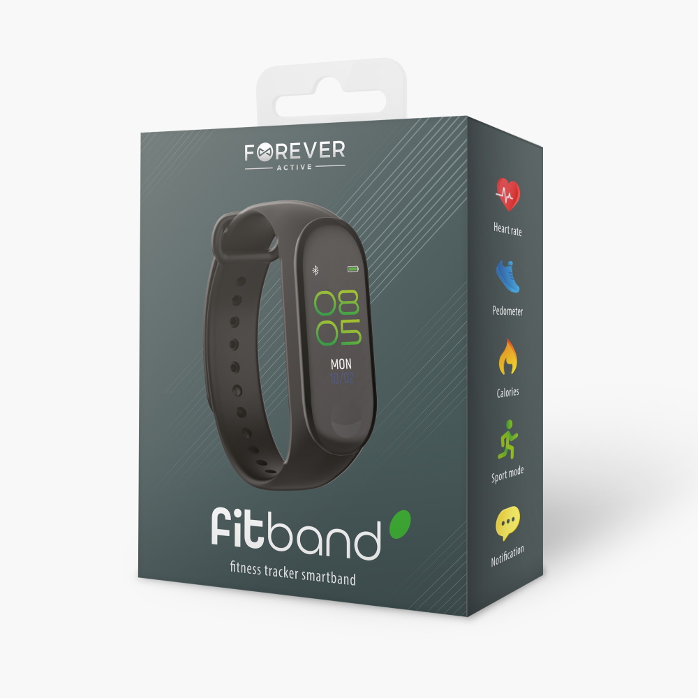 Forever smart bracelet Fitband SB-50 black Viedais pulkstenis, smartwatch