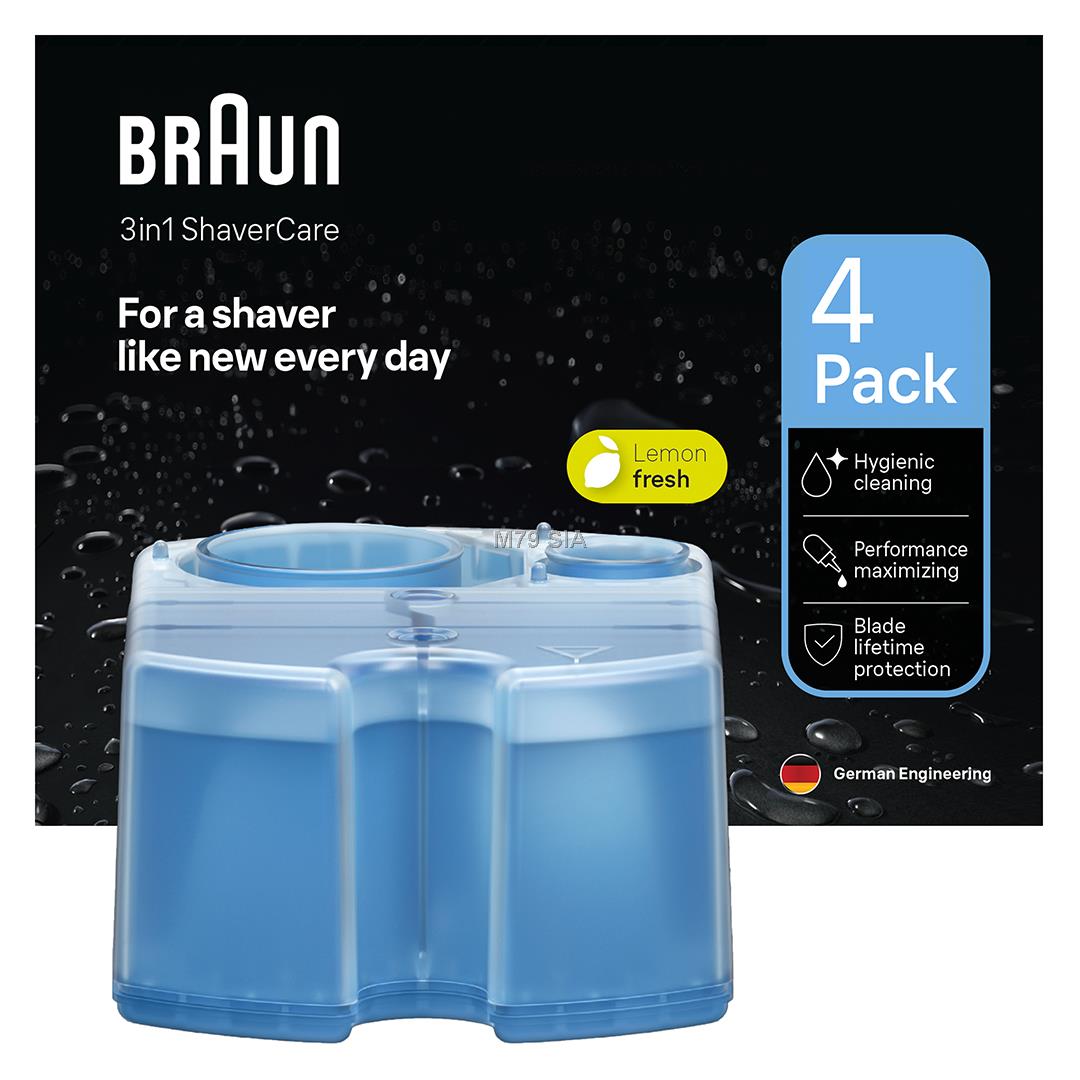 Braun | Refills 4 Pack | Clean and Renew CCR4 3+1 vīriešu skuvekļu piederumi