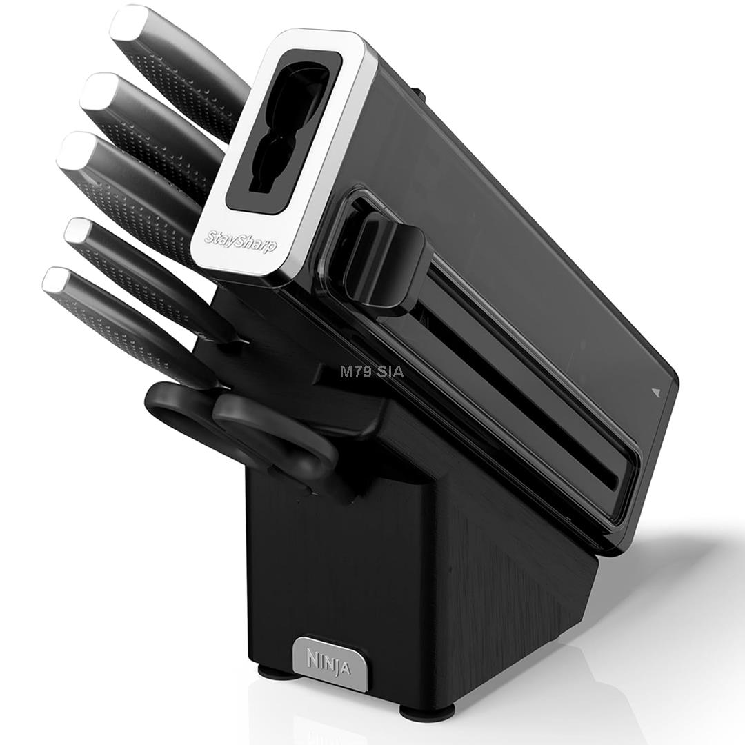 Knives Ninja StaySharp Stainless 6-pcs+wood block, black 622356276269 nazis