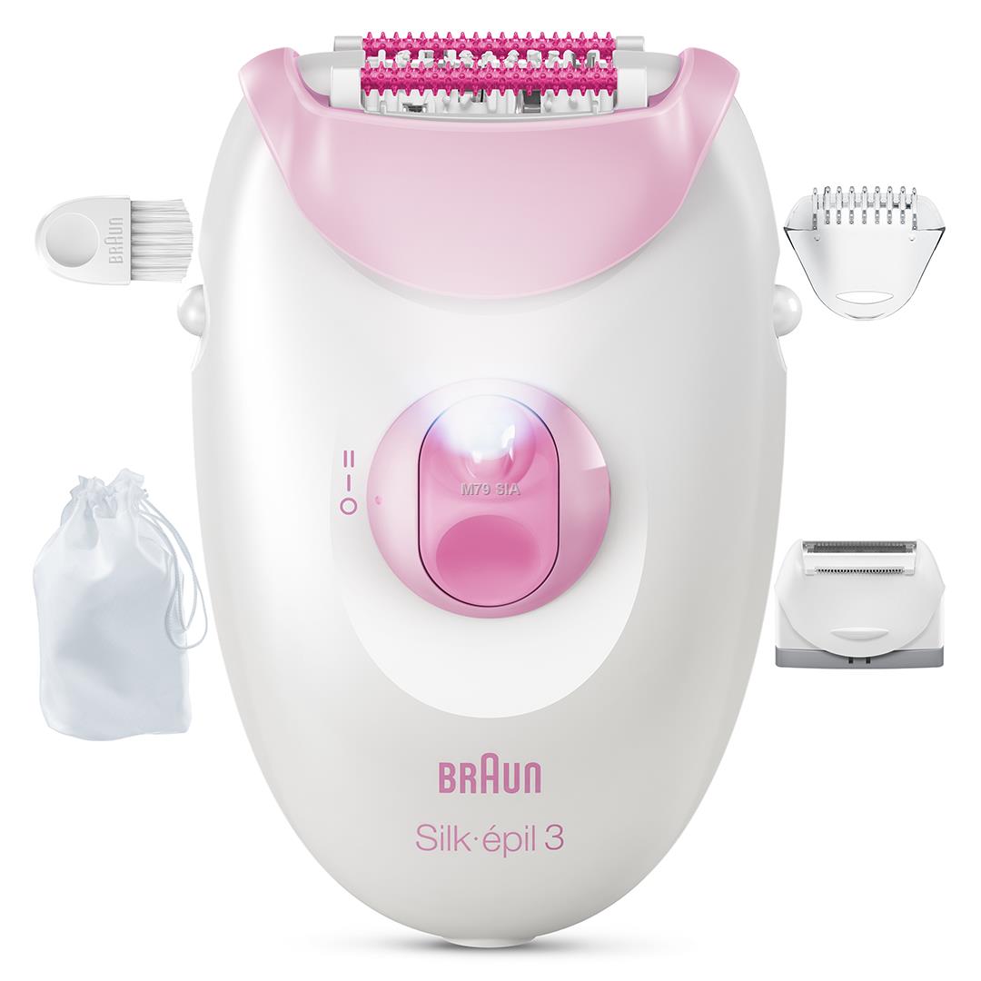 Braun Silk epil 3  balta/roza -