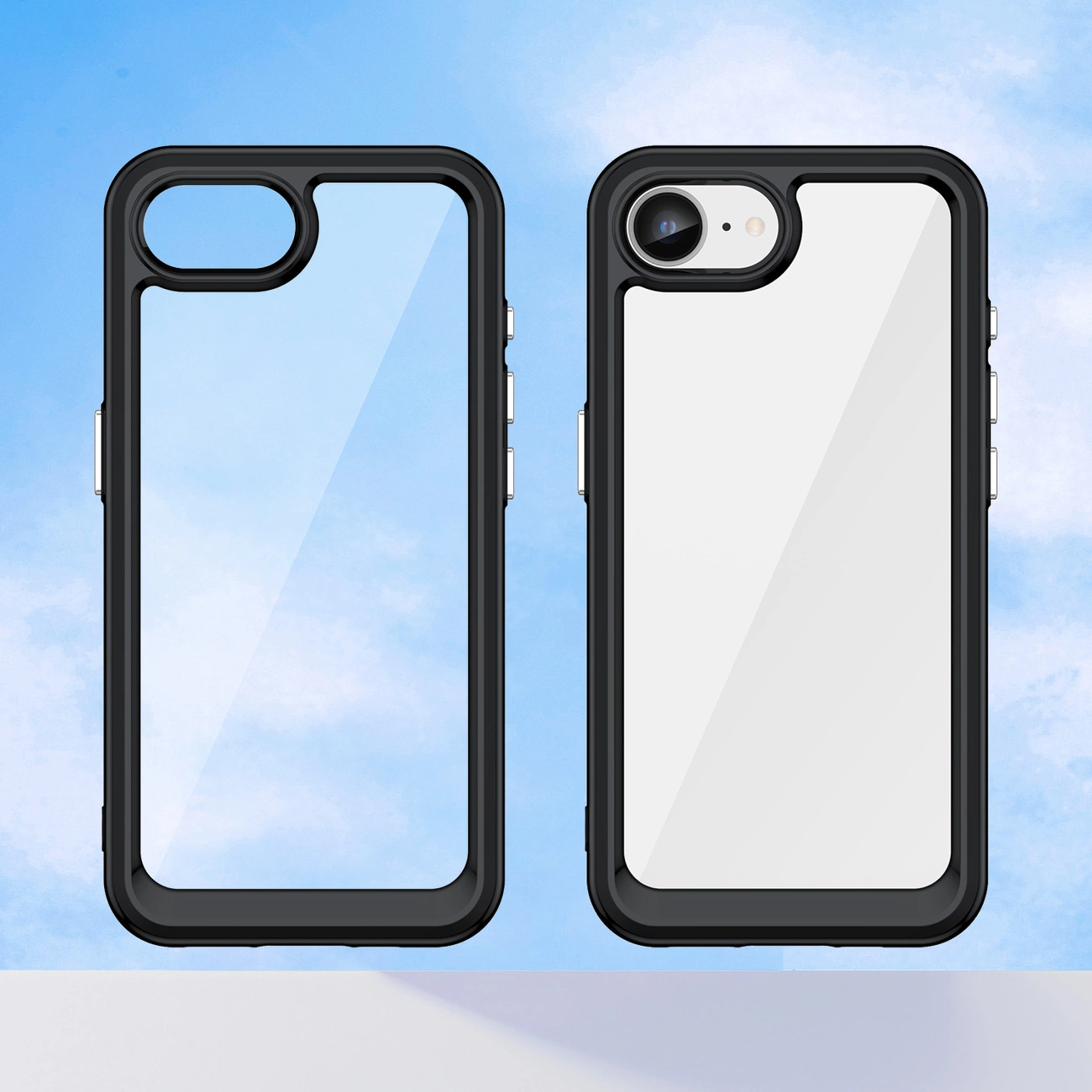 Etui Outer Space Case na iPhone 16e pokrowiec z elastyczna ramka - czarne 5907769376986 maciņš, apvalks mobilajam telefonam