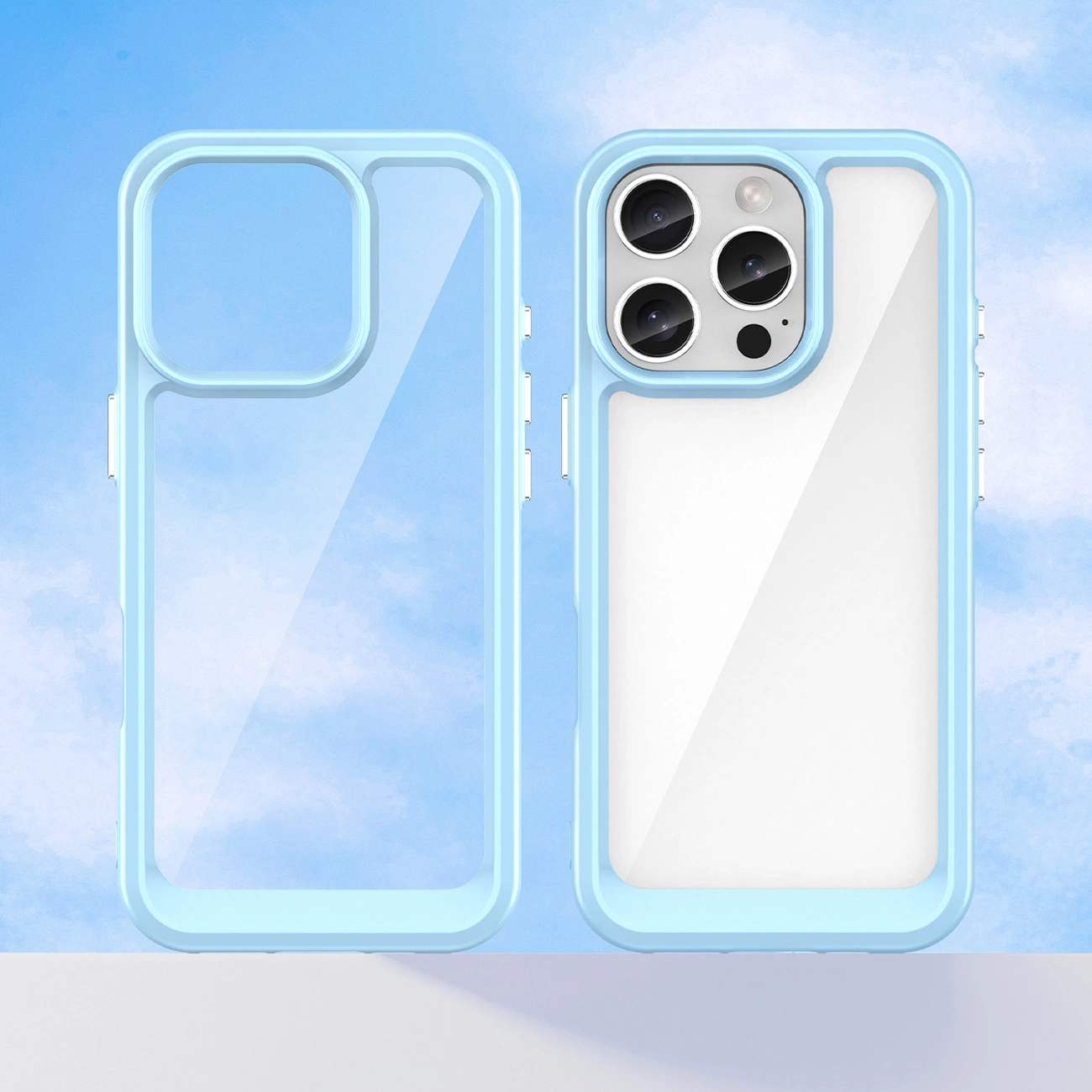 Etui Outer Space Case na iPhone 16e pokrowiec z elastyczna ramka - niebieskie 5907769376993 maciņš, apvalks mobilajam telefonam