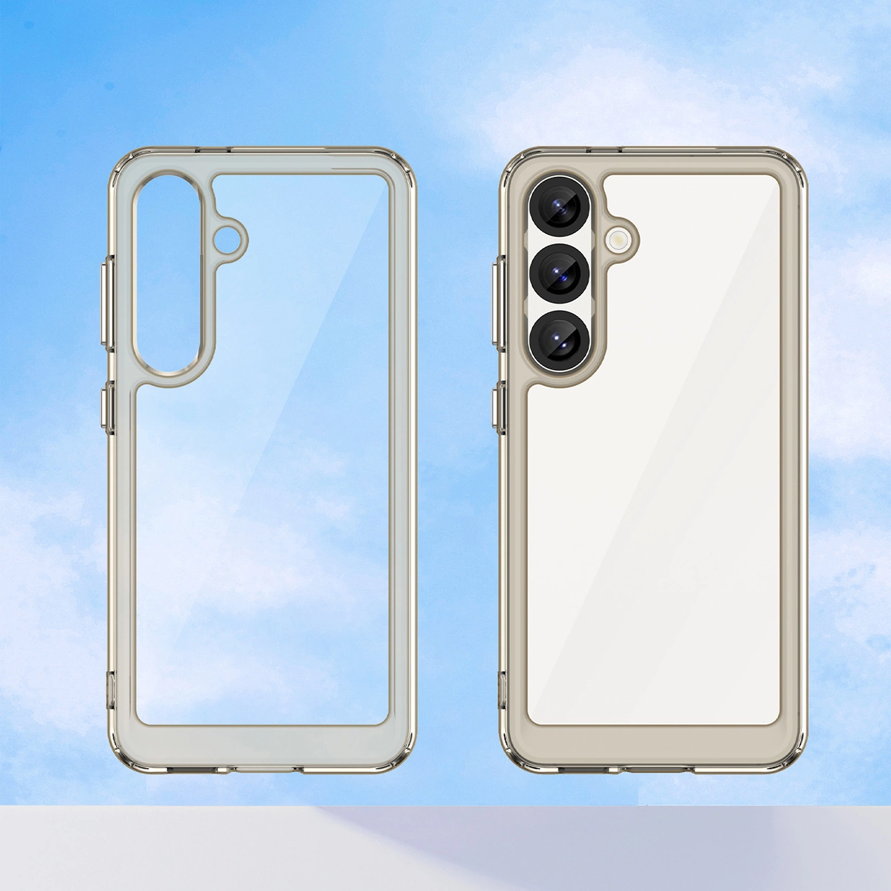 Etui Outer Space Case na iPhone 16e pokrowiec z elastyczna ramka - polprzezroczyste, czarne 5907769377013 maciņš, apvalks mobilajam telefonam