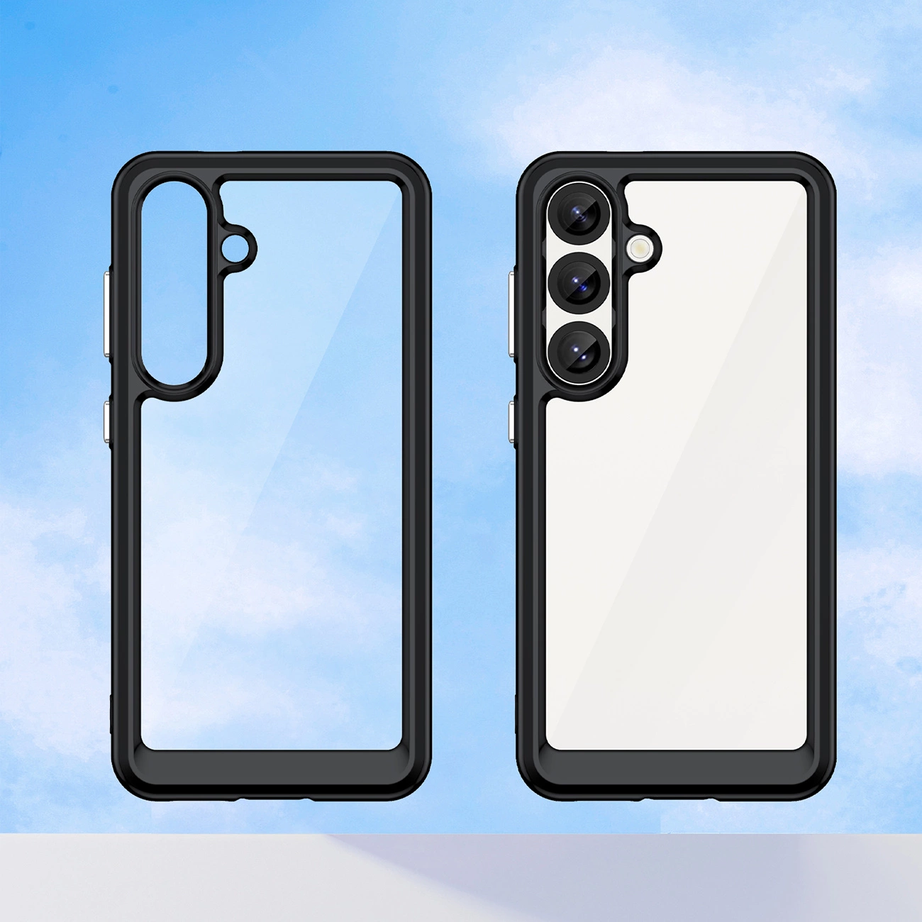Etui Outer Space Case na Samsung Galaxy S25 Edge pokrowiec z elastyczna ramka - czarne 5907769377266 maciņš, apvalks mobilajam telefonam