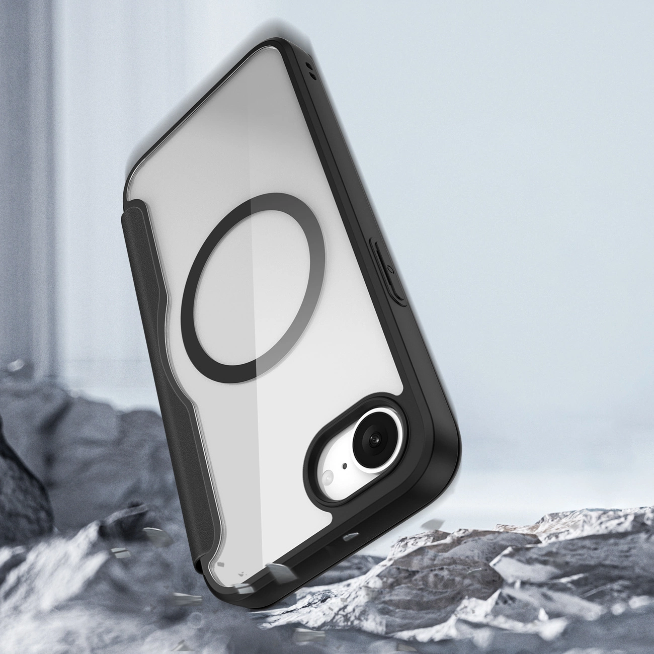 Etui Dux Ducis Skin X Pro z MagSafe na iPhone 16e - czarne 6971824158588 maciņš, apvalks mobilajam telefonam